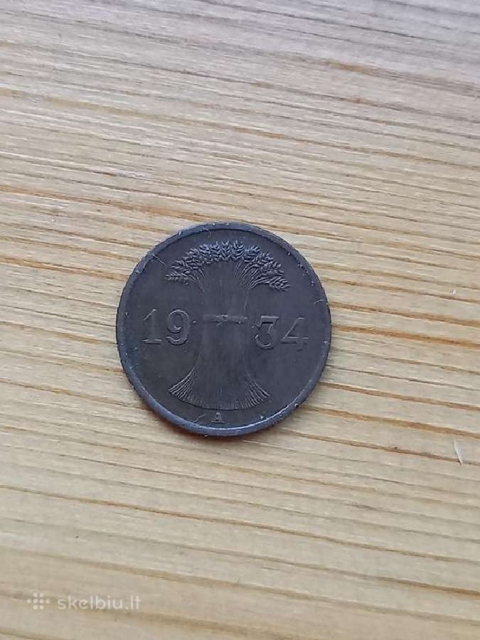 Vokietija - Veimaras 1934 1 rentenpfenigis - nuotraukos Nr. 2