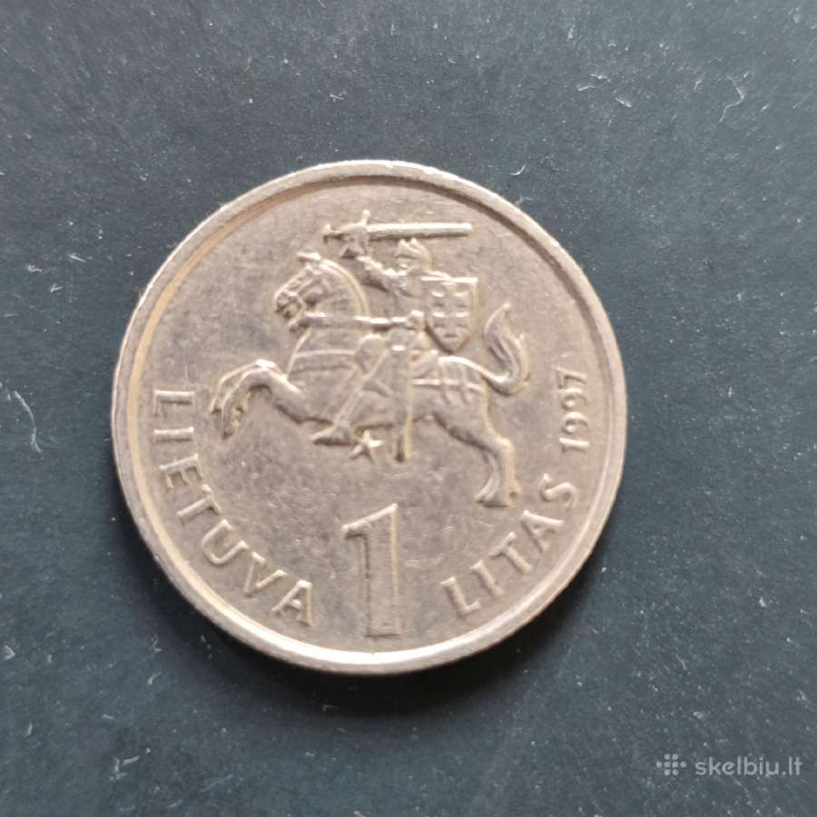 Lietuva 1997m 1 litas Lietuvos bankui 75m Jurgutis - nuotraukos Nr. 2