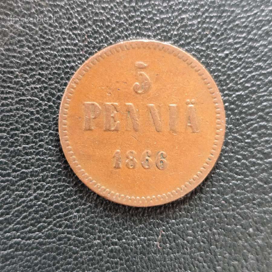 Suomija - Rusija 1866m 5 pennia