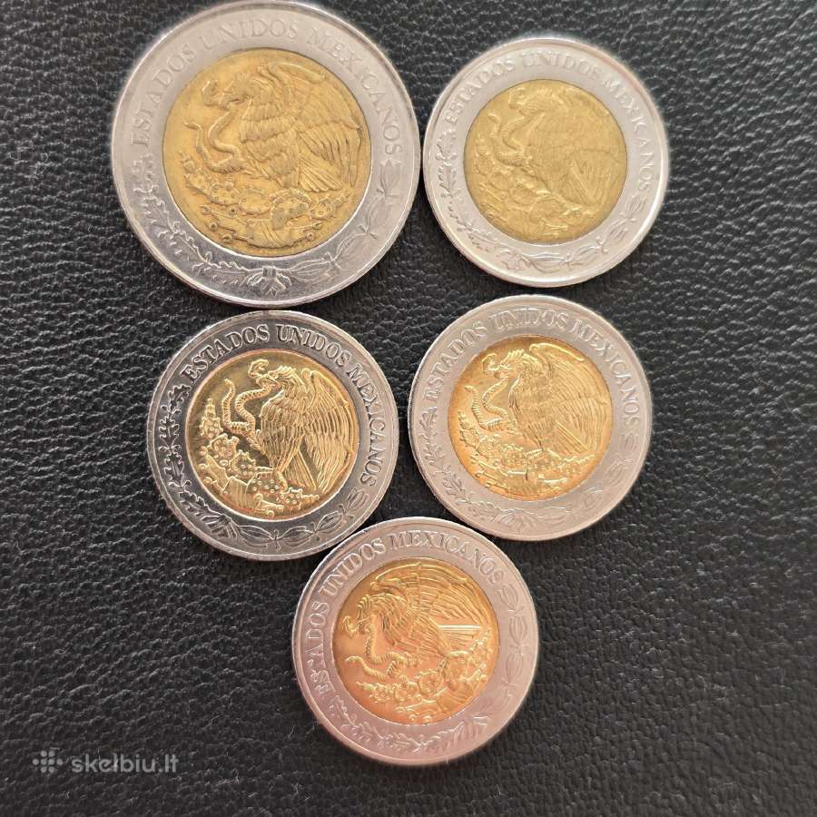 Meksika 2007-2024m 1 ir 5 pesos