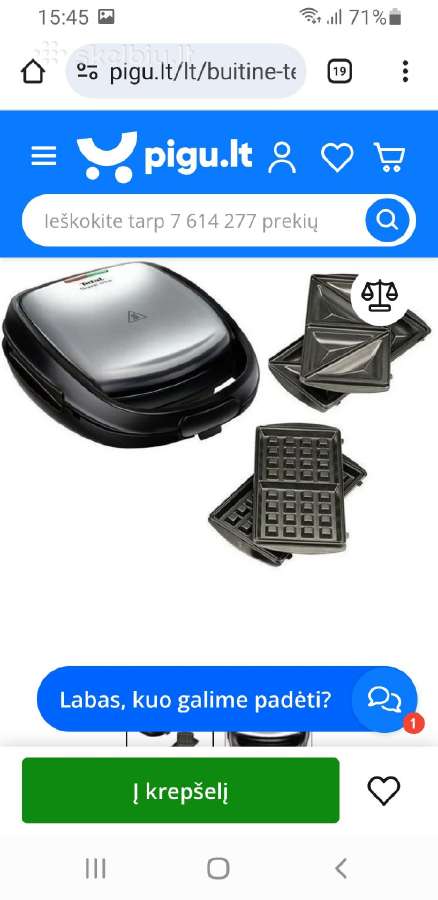 Tefal sumuštiniu/vafliu keptuve
