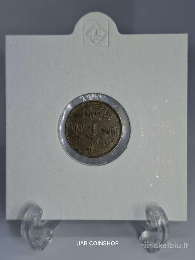 Lietuva 1925 metų 1 centas - nuotraukos Nr. 2