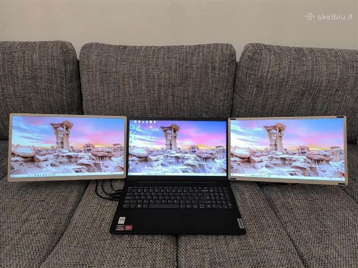 Nešiojami monitoriai su trigubo ekrano palaikymu