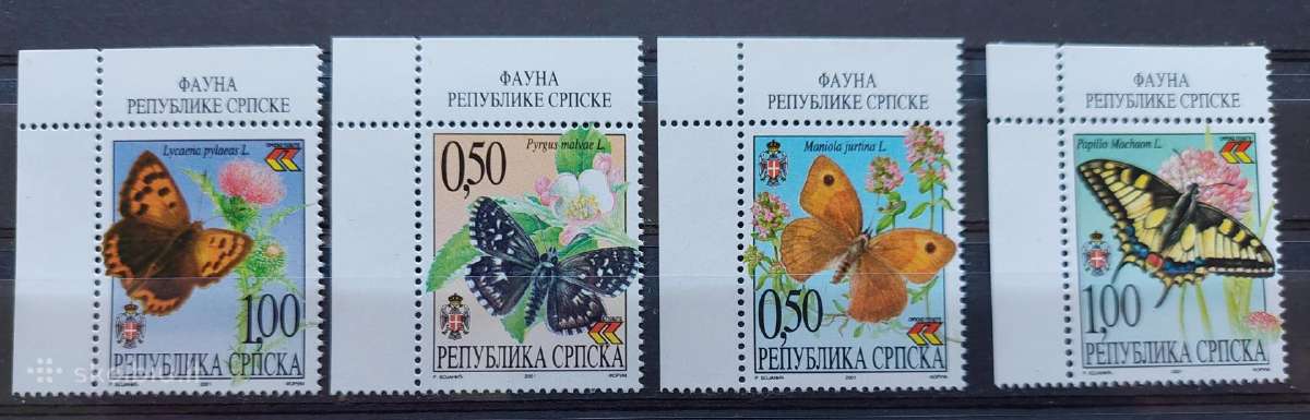 Bosnija ir Hercegovina 2001drugeliai , švarus, Mic