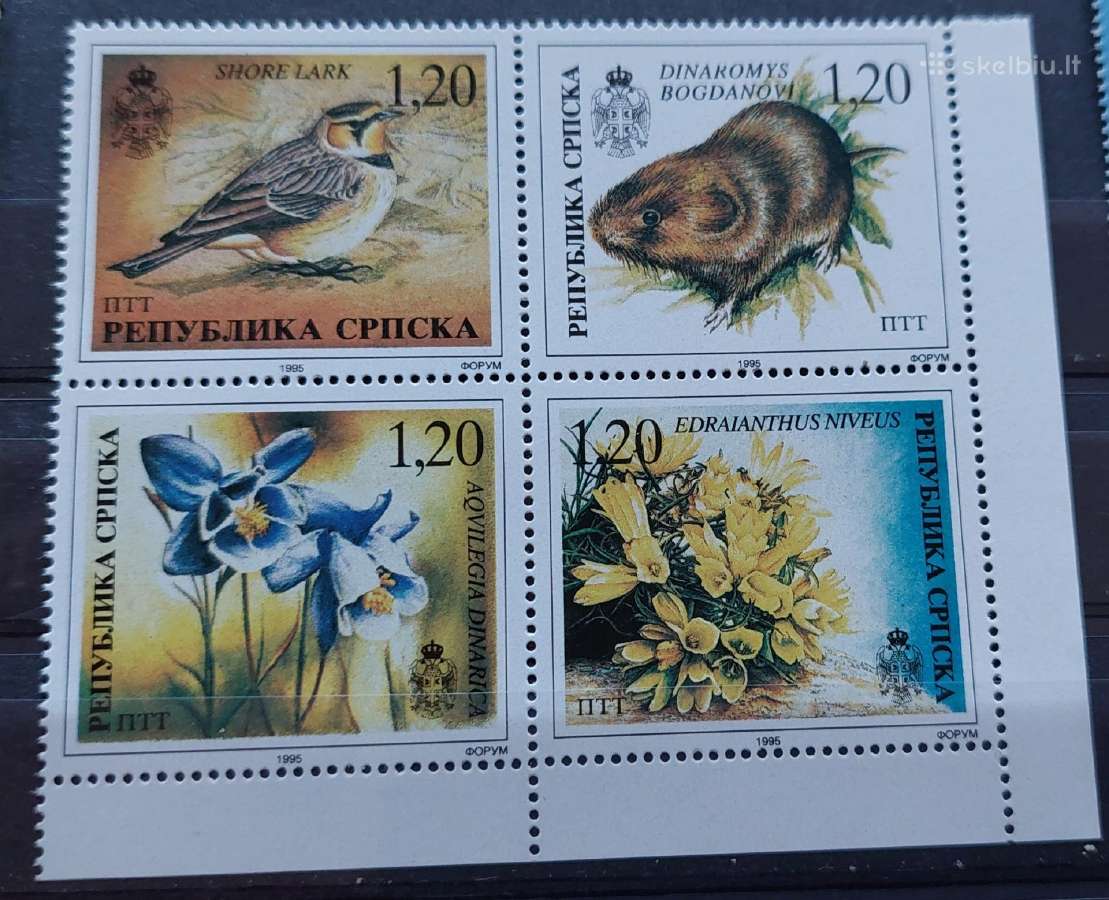 Bosnija ir Hercegovina 1996 fauna ir flora, švarus
