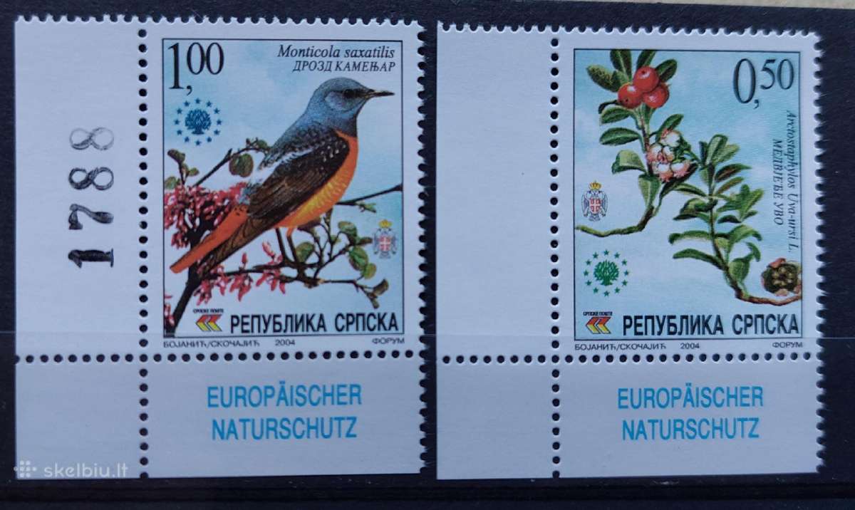 Bosnija ir Hercegovina 2004 paukštis ir gėle, švar