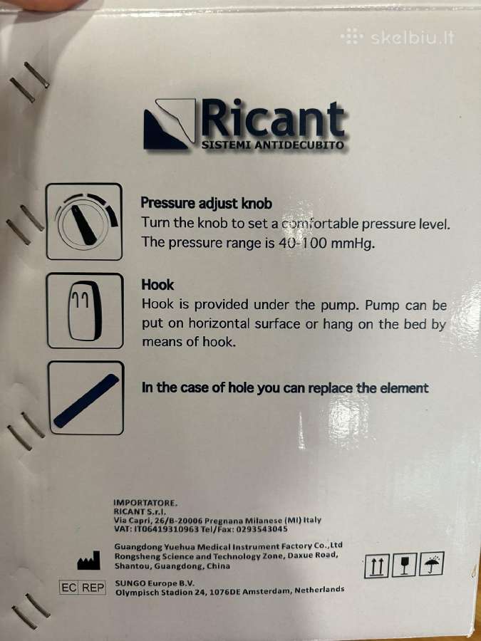 Čiužinys žemai pragulų rizikai ricant Sy400 - nuotraukos Nr. 4
