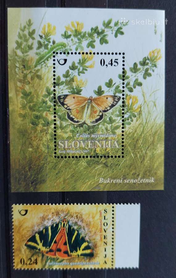 Slovėnija 2007 drugeliai, švarus,michel 645 block3