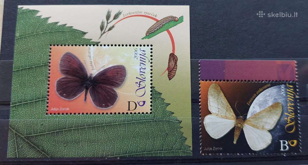 Slovėnija 2006 drugeliai, švarus,michel 581 block2
