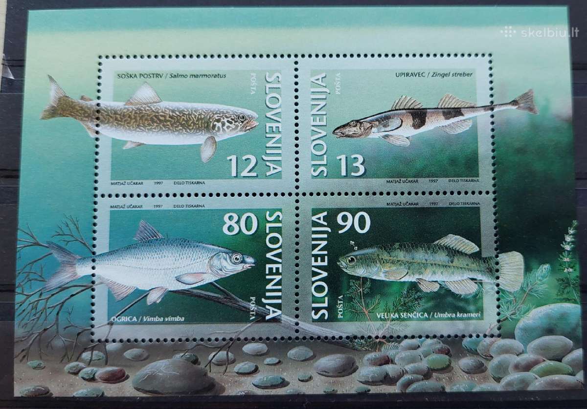 Slovėnija 1997 žuvis, švarus,michel block4