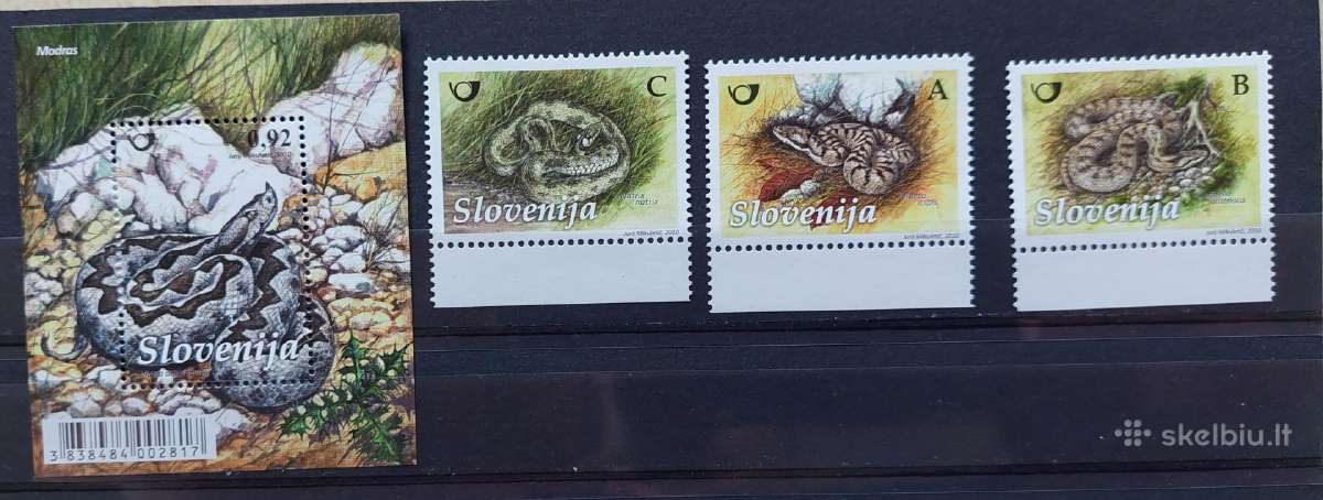 Slovėnija 2010 gyvates, svarus Michel 864-866 bloc