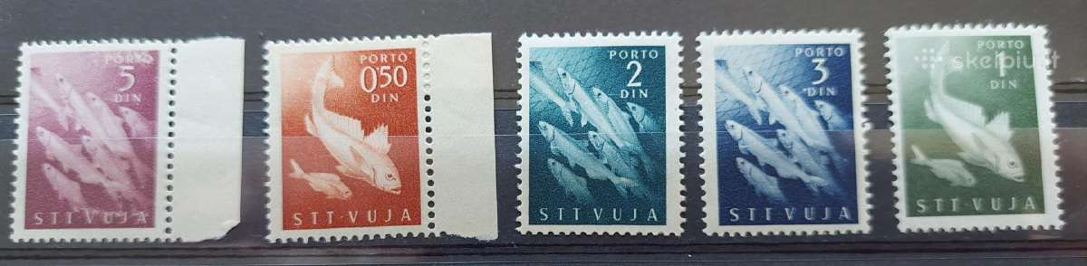 Triesto zona B 1950 žuvis, švarus Michel 6-10
