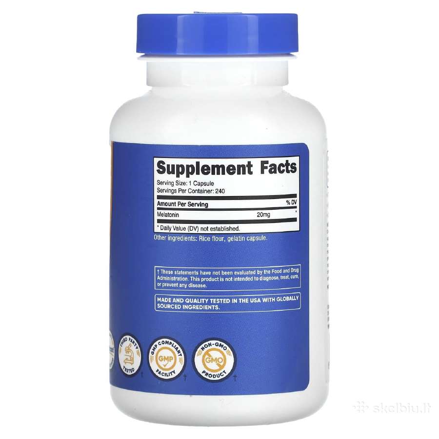 Stiprus melatoninas miegui iš JAV 20mg - nuotraukos Nr. 2
