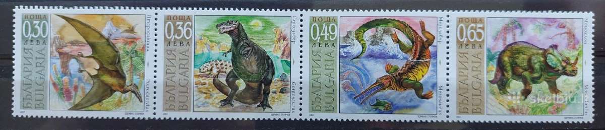 Bulgarija 2003 dinozaurai, švarus Michel 4596-4599