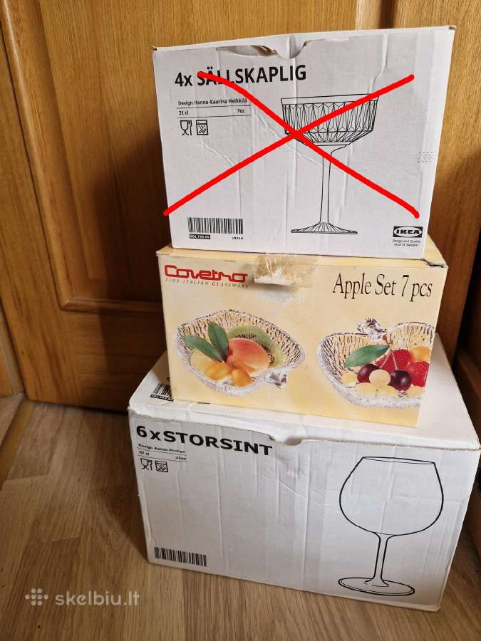 Salotnės, taurės, stiklinės Ikea