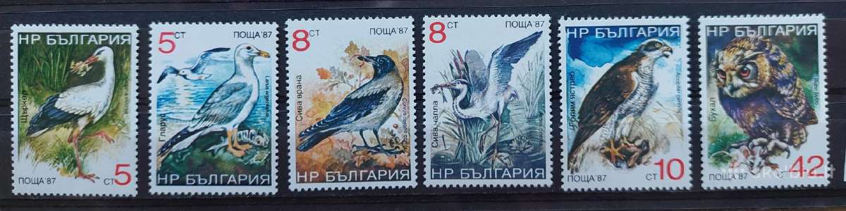 Bulgarija 1988 paukščiai , švarus, Michel 3689-369