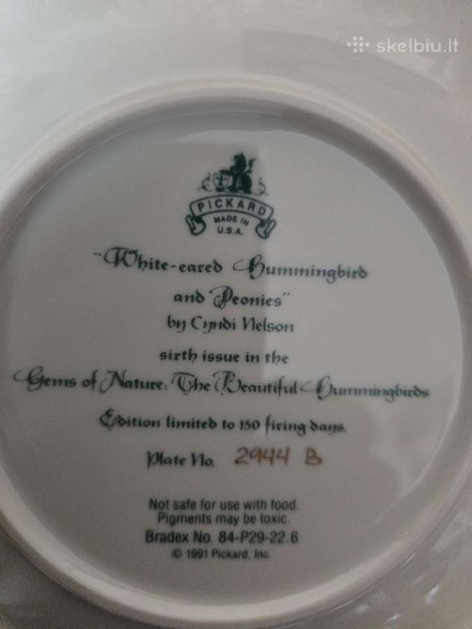 Parduodu Dekoratyv lėkštės su magiškais kolibriais - nuotraukos Nr. 6