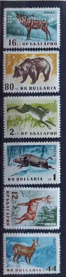 Bulgarija 1958 gyvūnai , švarus, Michel1058a-1063a