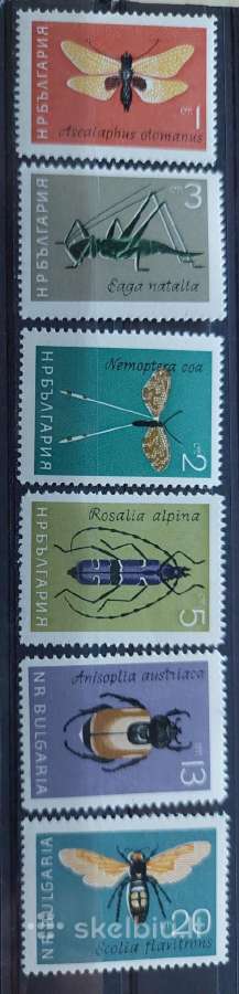 Bulgarija 1964 vabzdžiai, švarus, Michel 1446-1451