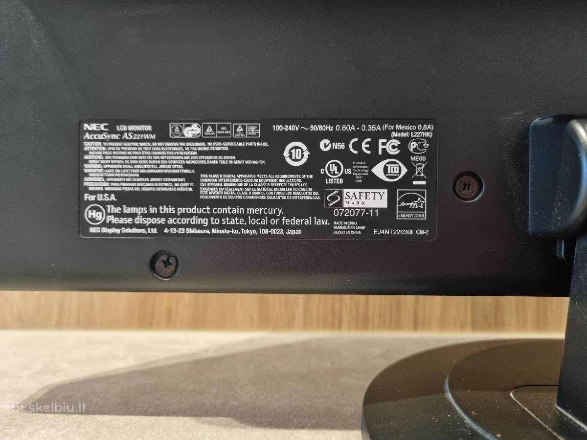 Monitorius Nec As221wm - nuotraukos Nr. 5
