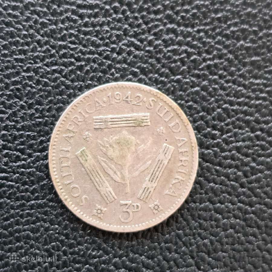 Pietu Afrika Par 3 pence 1942 Ag800