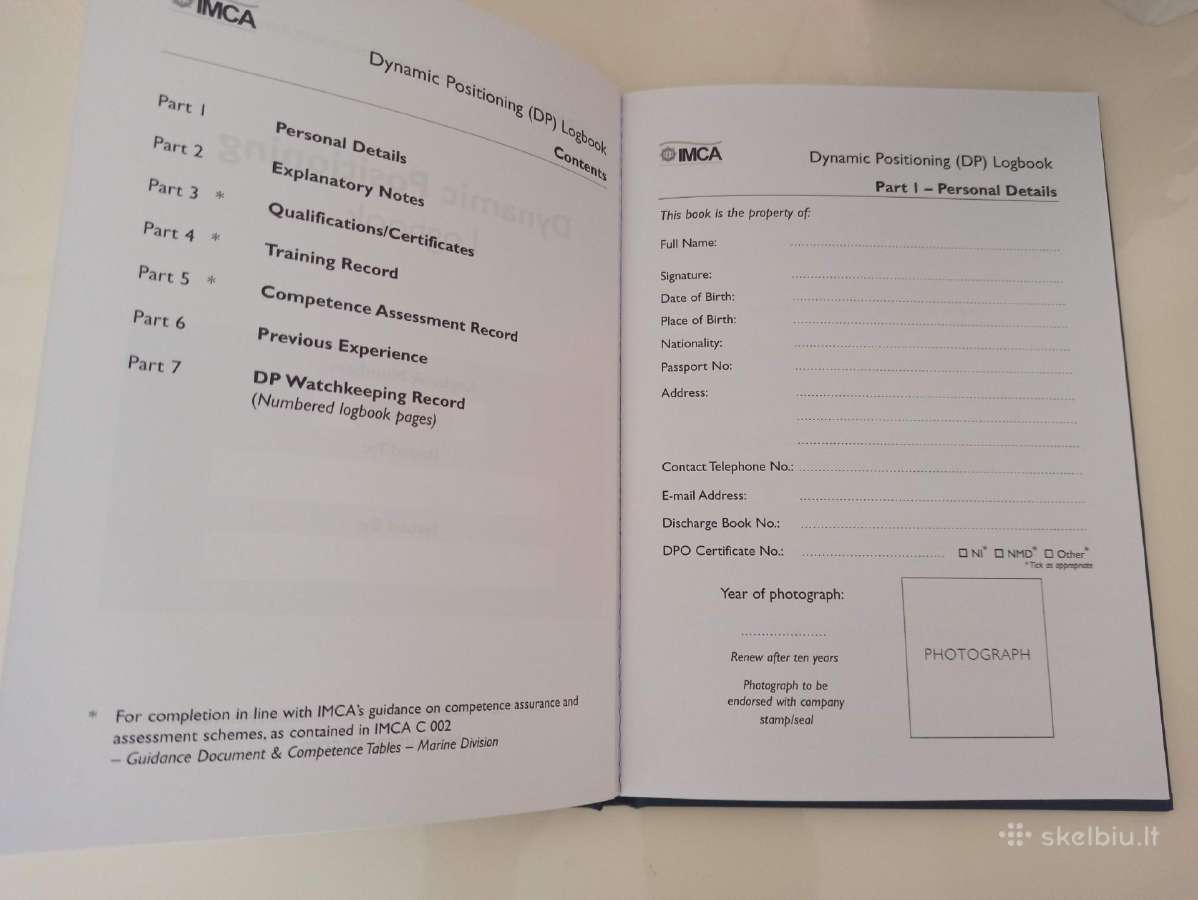 Dp operator Imca Log Book - nuotraukos Nr. 2