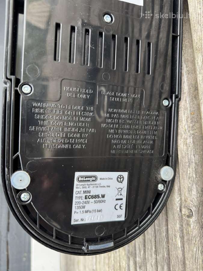 Delonghi mini Ec685.w kavos aparatas - nuotraukos Nr. 7