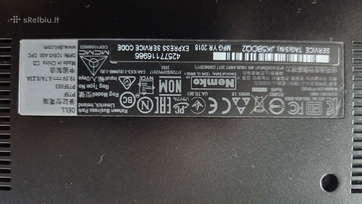 Dell G3, 15,6" Intel Core i5. Gtx 1650. 8gb RAM - nuotraukos Nr. 4