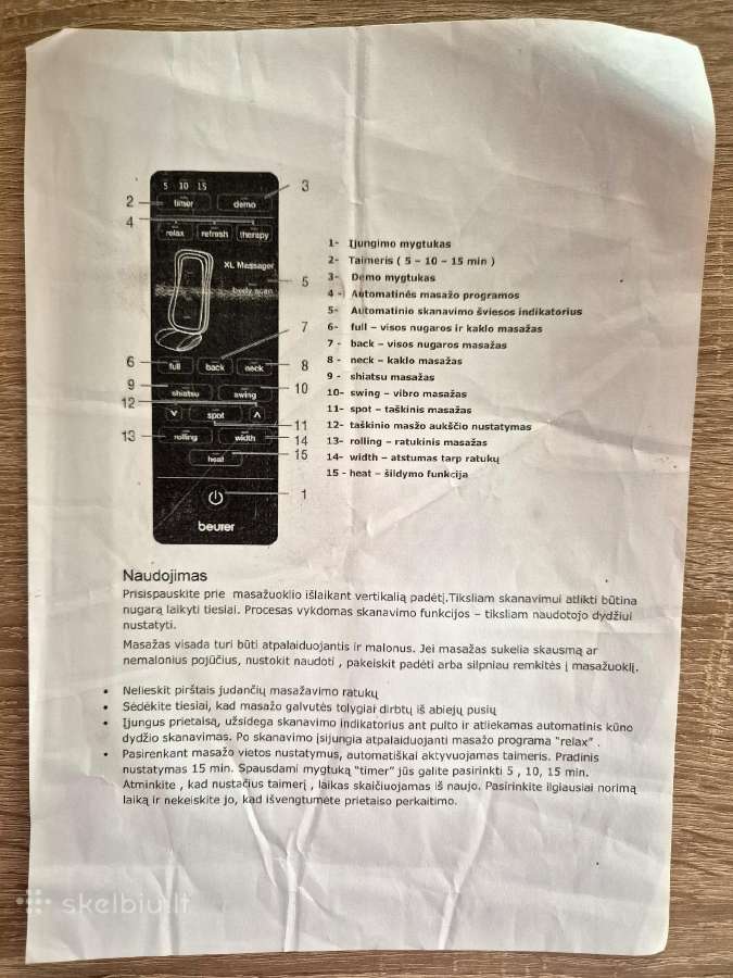Beurer masazine kede - nuotraukos Nr. 5