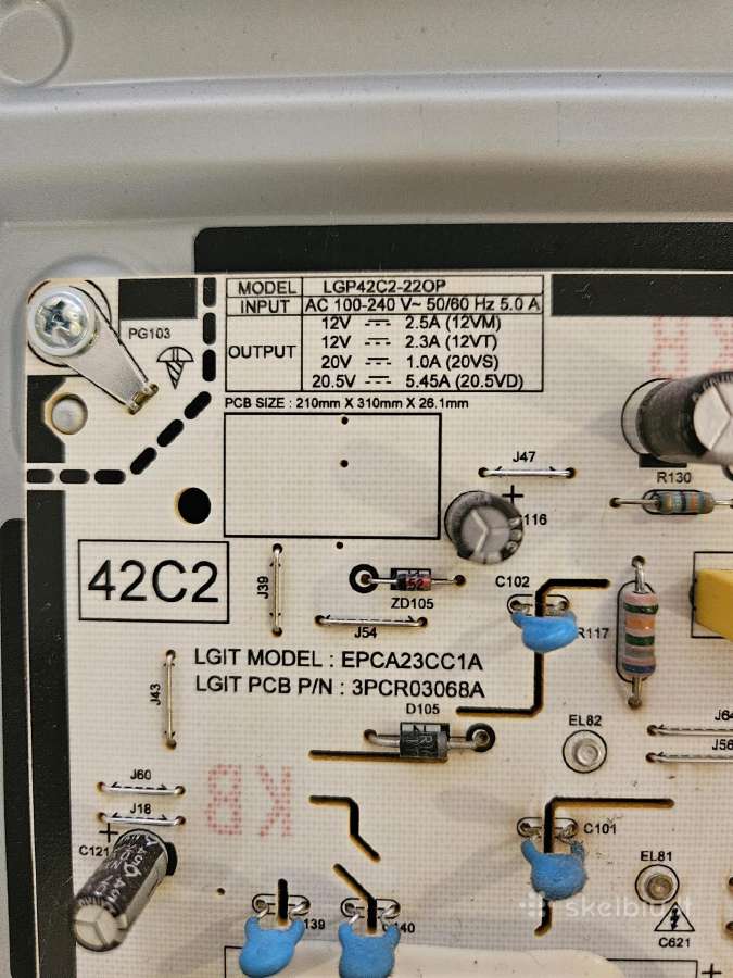 LG C2 42 maitinimo plokštė - nuotraukos Nr. 3