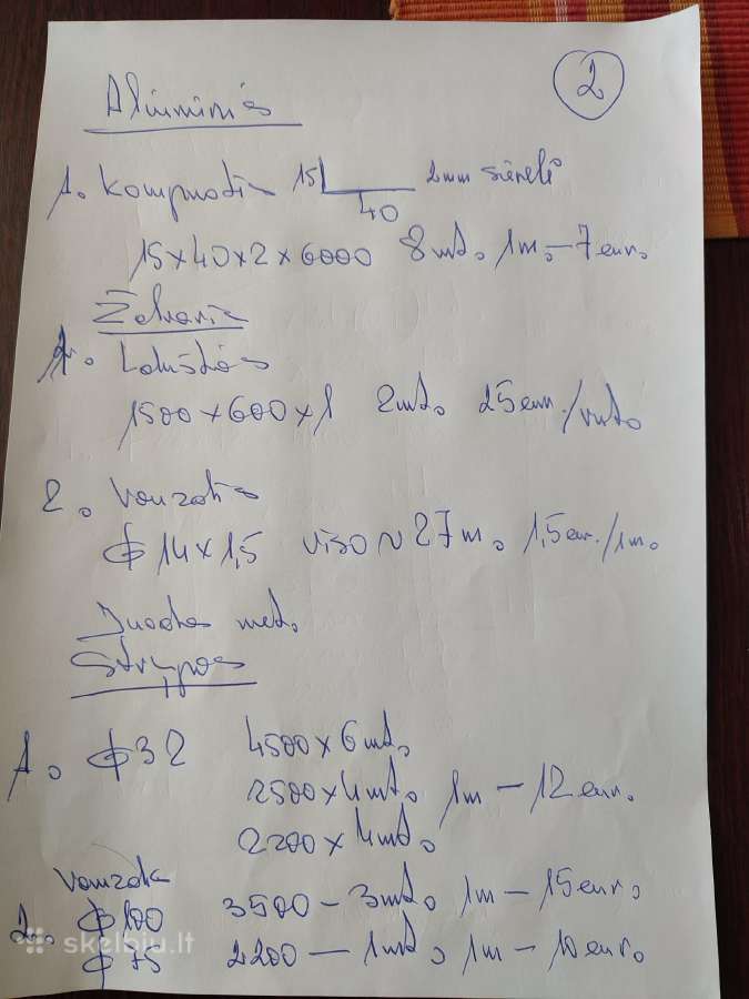 Įvairūs metalo vamzdžiai, lakštai, kampuočiai, kt. - nuotraukos Nr. 3