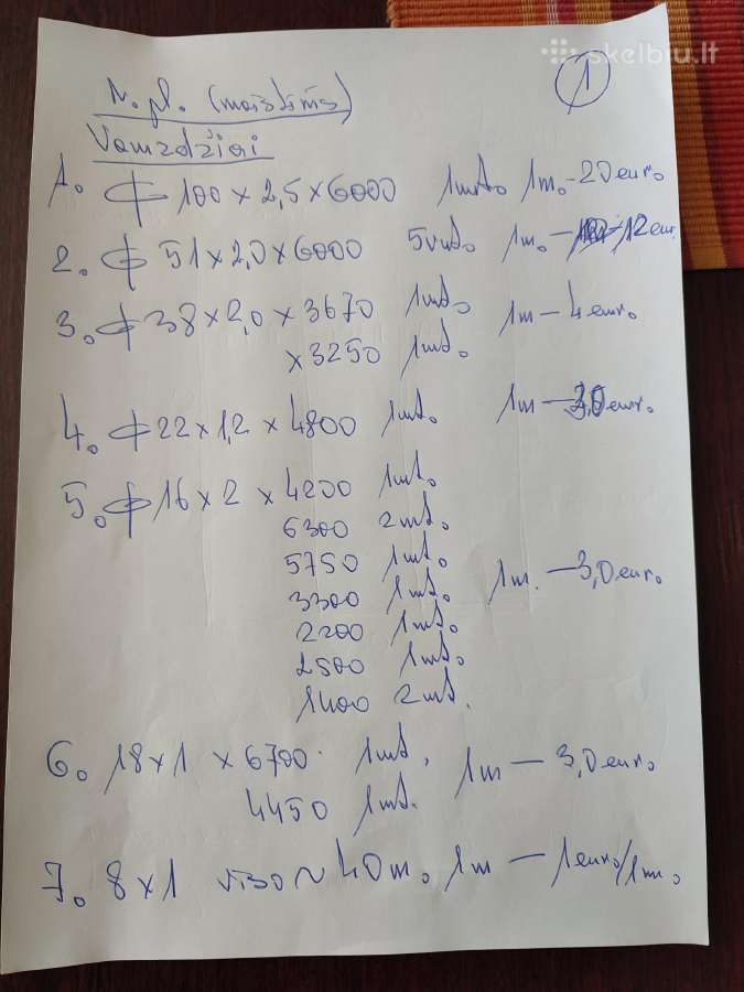 Įvairūs metalo vamzdžiai, lakštai, kampuočiai, kt. - nuotraukos Nr. 2