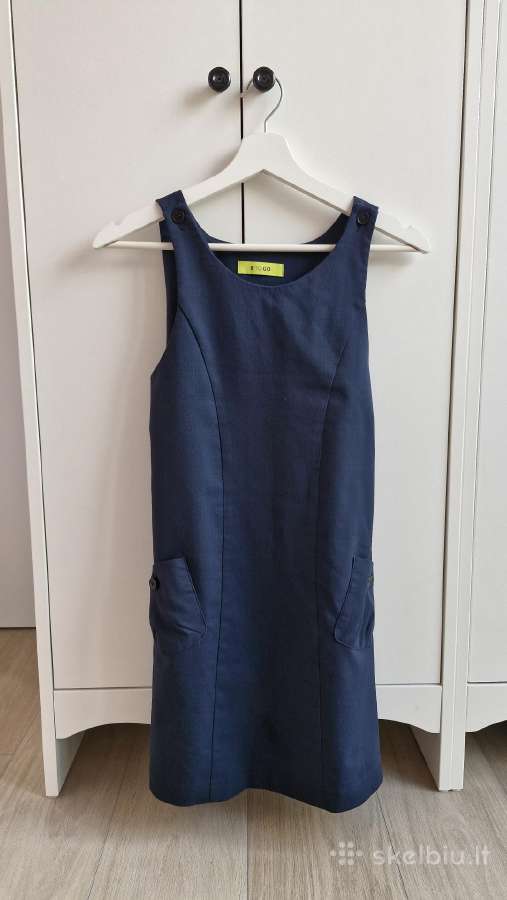 Mėlynas sarafanas mokyklai 146cm 8togo