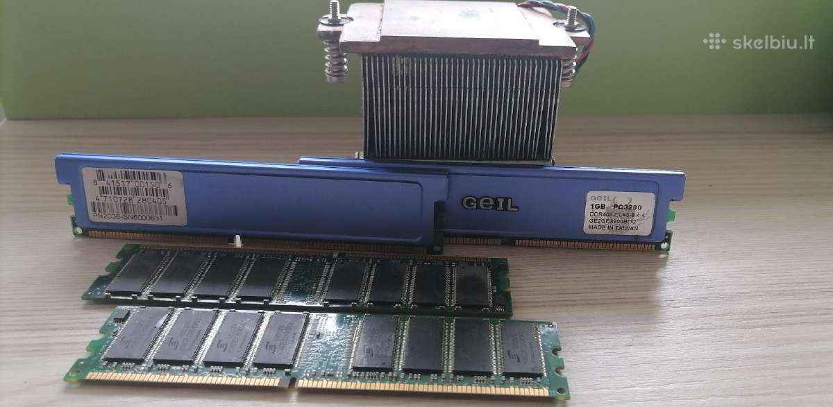 Ddr1 1gb.RAM/512 Su Aušinimo sistema.