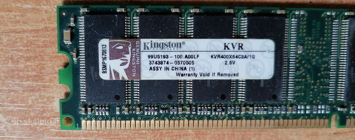 Ddr1 1gb.RAM/512 Su Aušinimo sistema. - nuotraukos Nr. 3