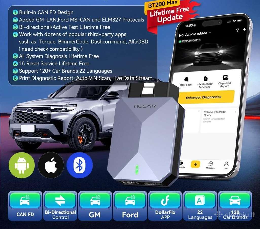 Thinkcar Mucar Bt200max universali diagnostika - nuotraukos Nr. 4