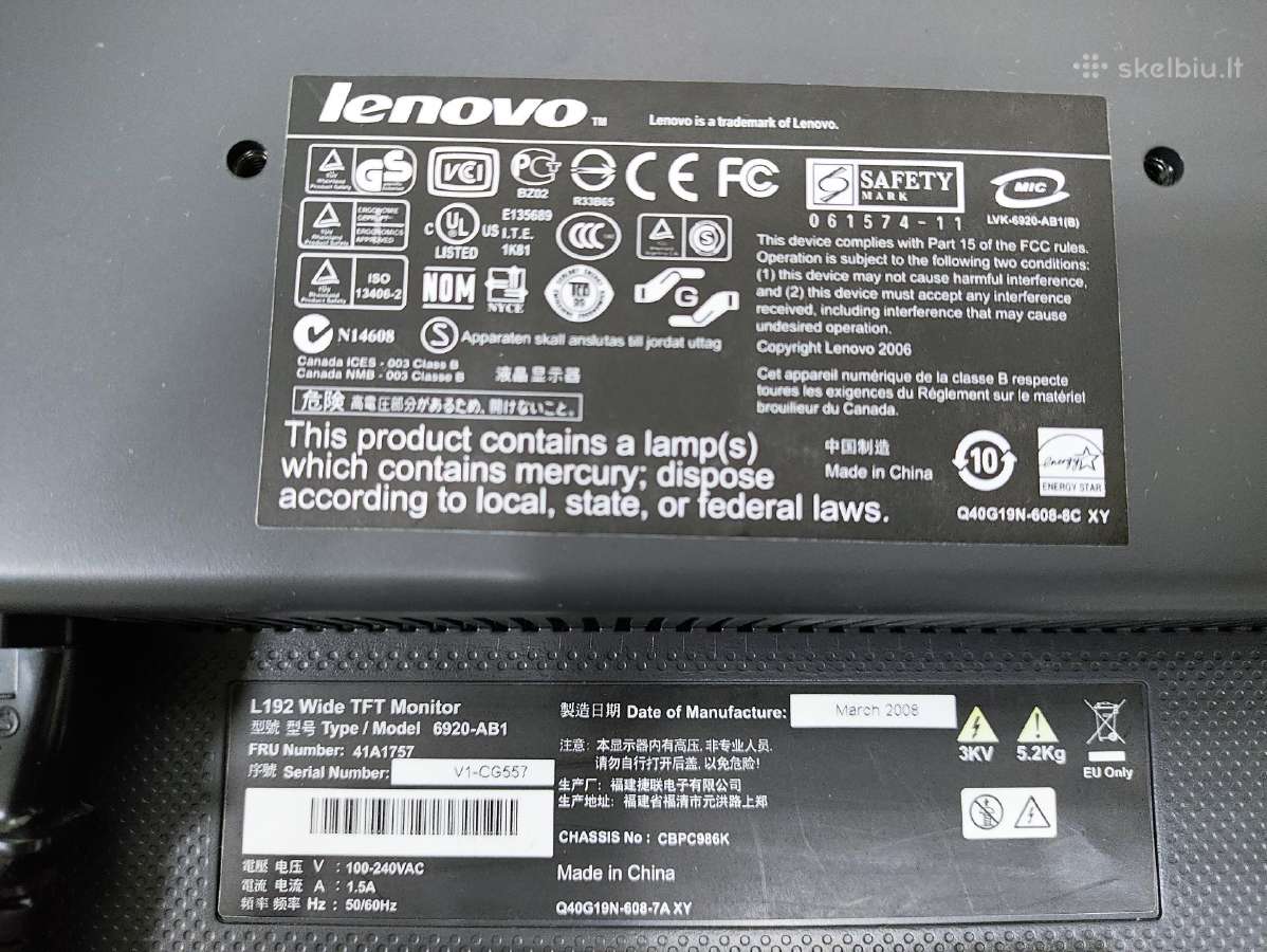 Lenovo monitorius - nuotraukos Nr. 2