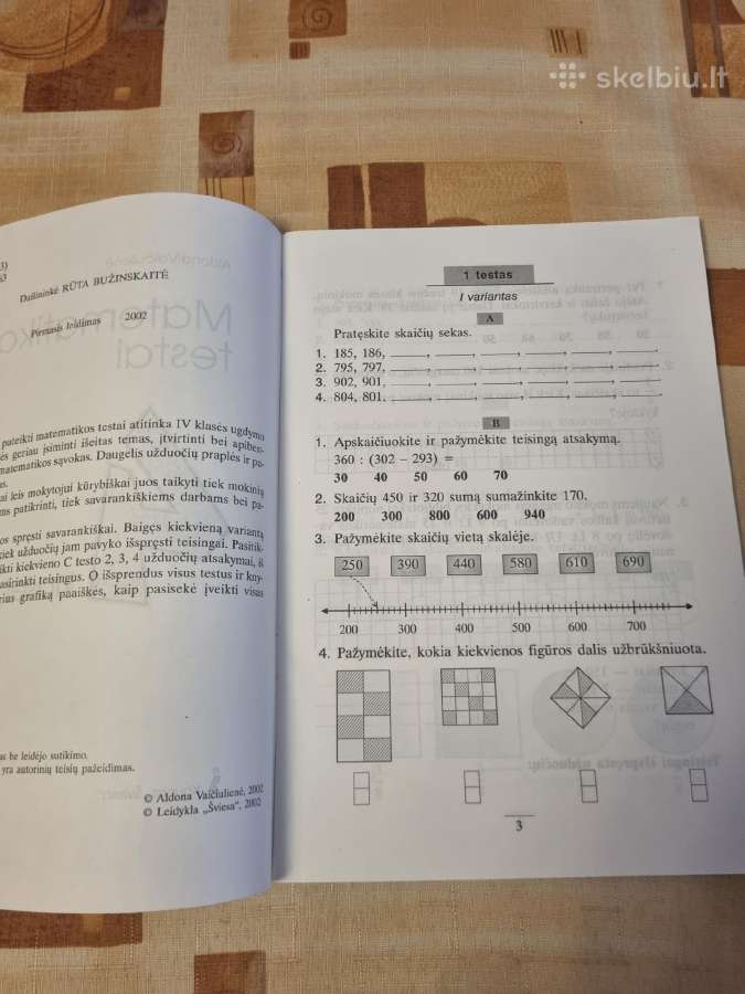 Matematikos testai 4 klasei - nuotraukos Nr. 3