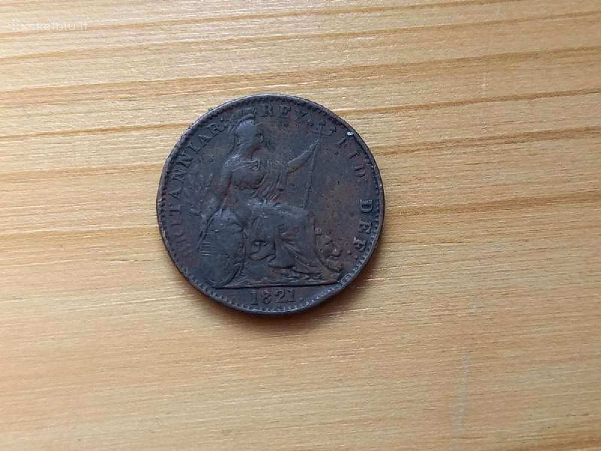 Britanija 1821 1 fartingas - nuotraukos Nr. 2