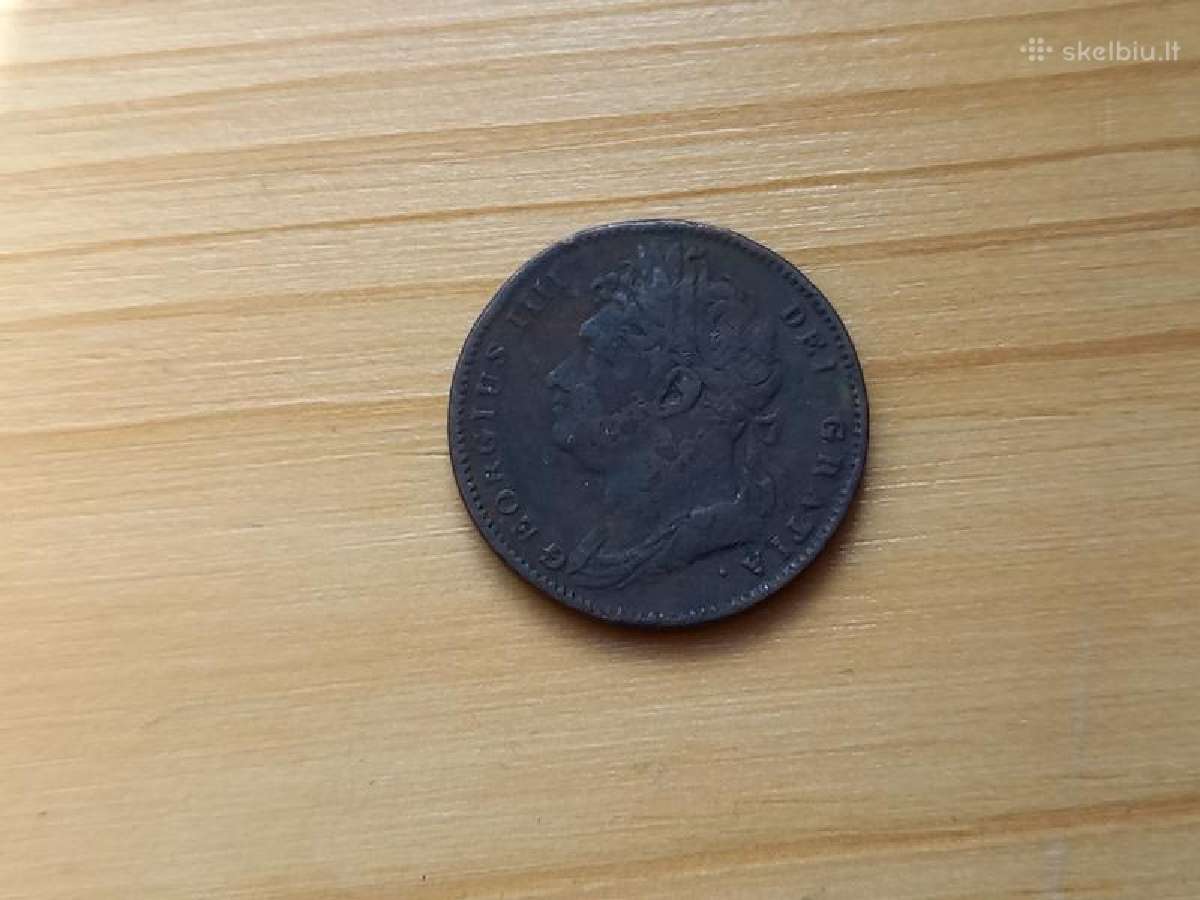 Britanija 1821 1 fartingas