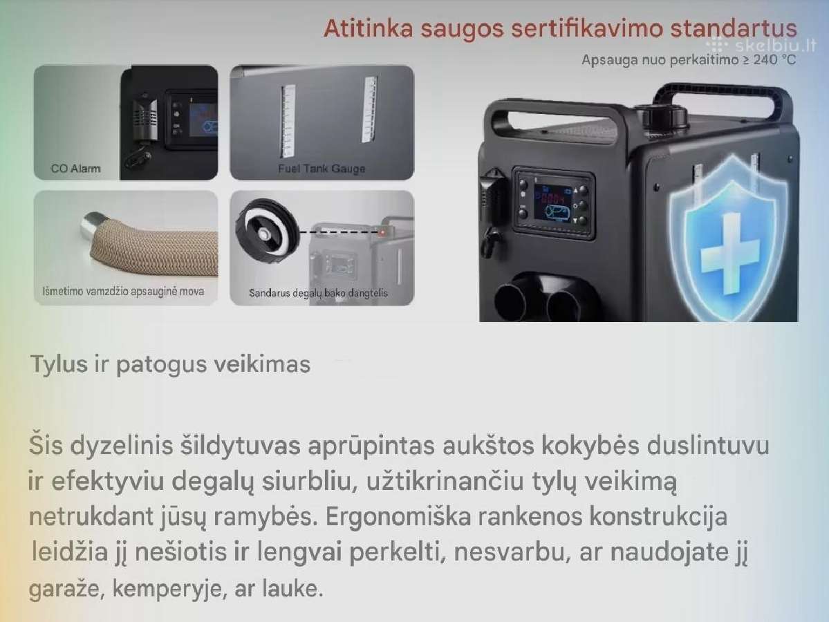 Dyzelinis šildytuvas Vevor su 220v adapteriu - nuotraukos Nr. 3