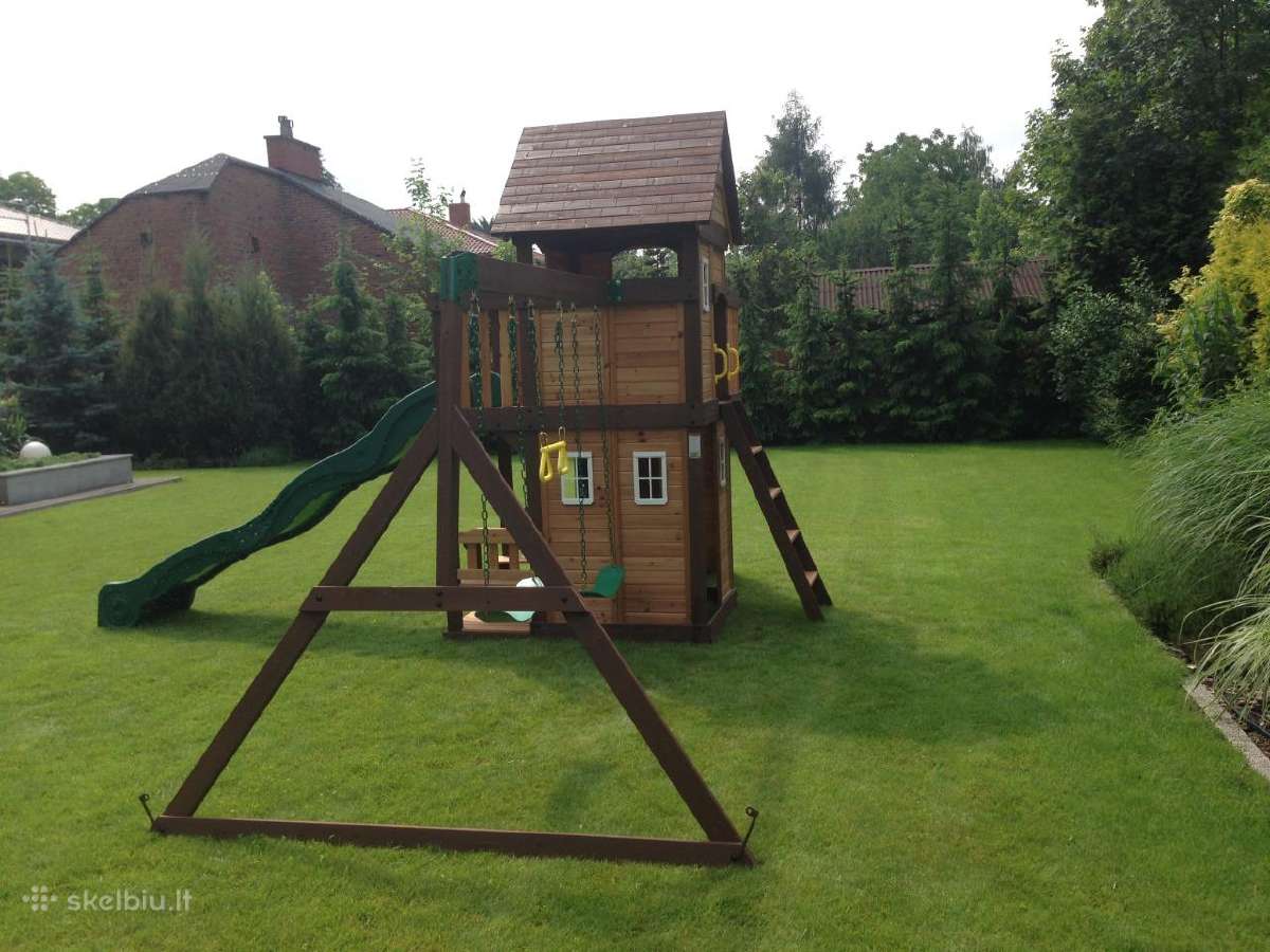 Vaikų lauko žaidimo aikštelė Woodlit kedro mediena - nuotraukos Nr. 4