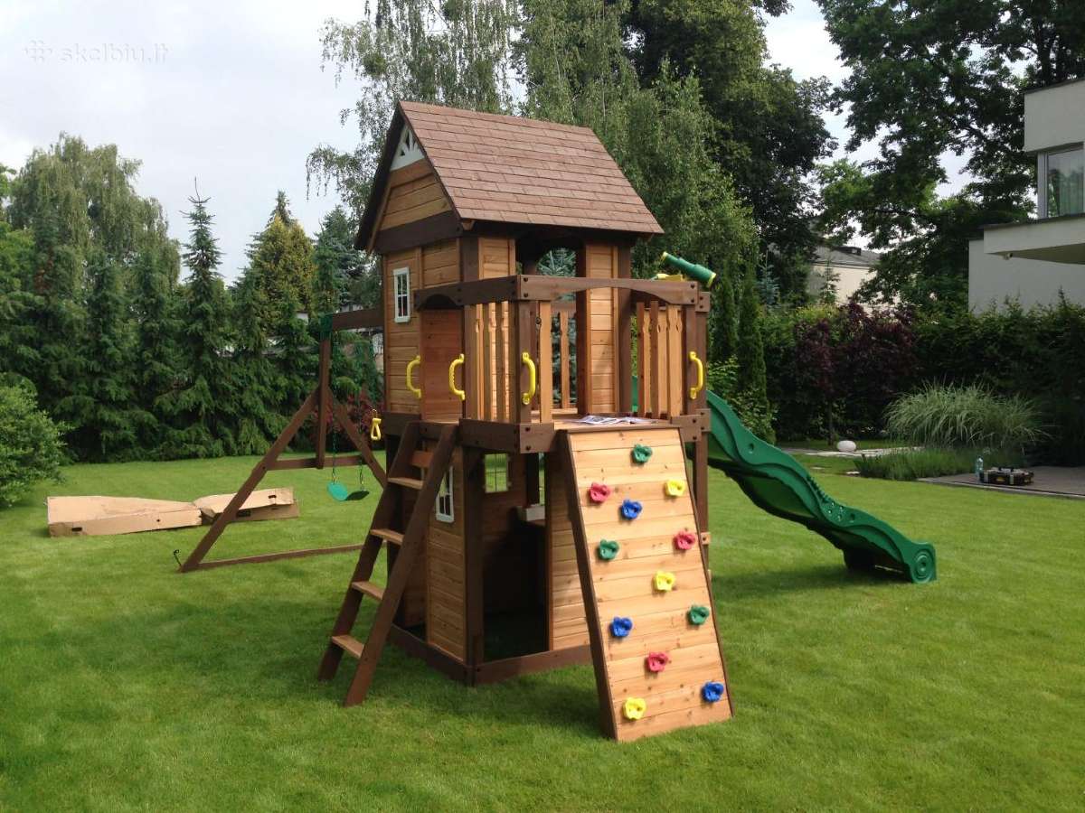 Vaikų lauko žaidimo aikštelė Woodlit kedro mediena - nuotraukos Nr. 3