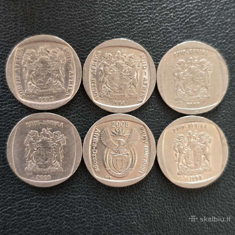 Pietų Afrika Par 1 Rand 1992,94, 97, 98, 2000, 08 - nuotraukos Nr. 2