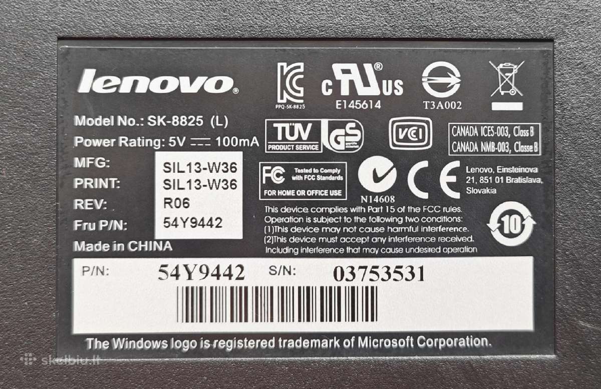Klaviatūra Lenovo - nuotraukos Nr. 3