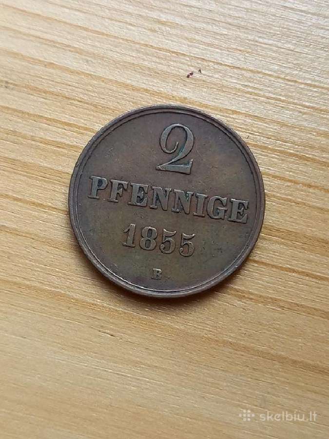 Vokietija- Hanoveris 1855 2 pfenigai