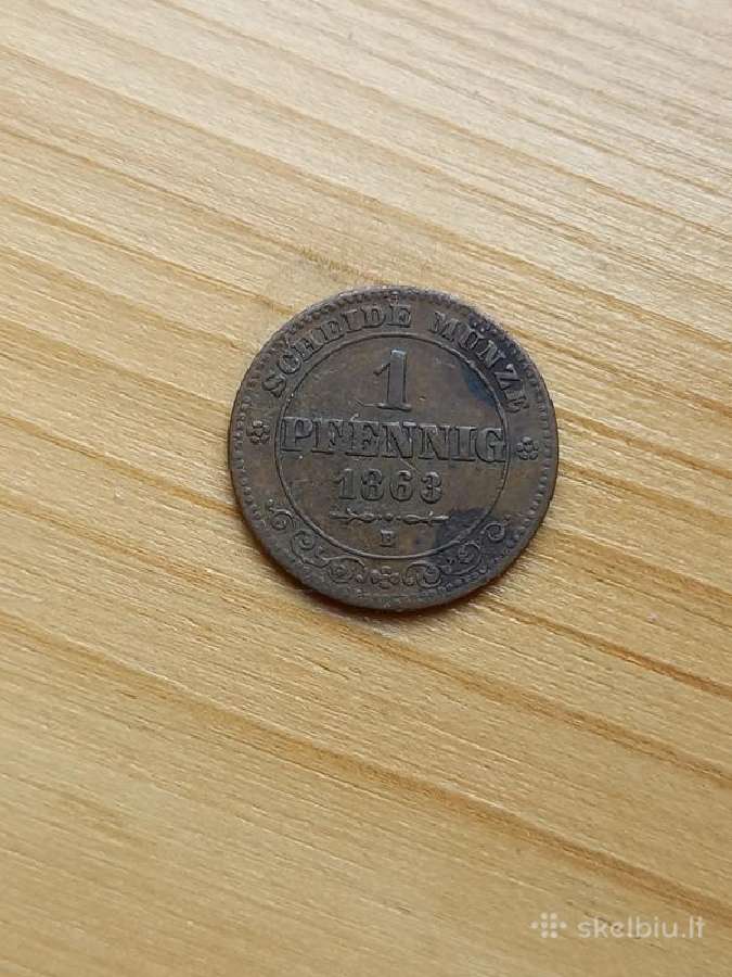 Vokietija- Saksonija 1863 1 pfenigis - nuotraukos Nr. 2