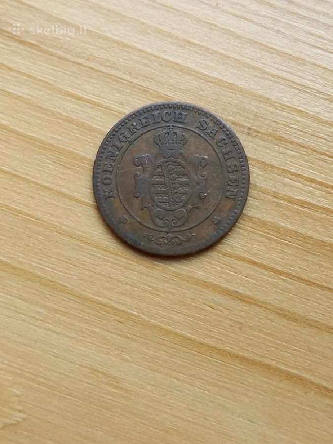 Vokietija- Saksonija 1863 1 pfenigis