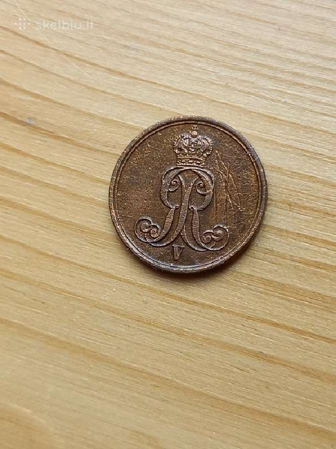 Vokietija- Hanoveris 1853 1 pfenigis
