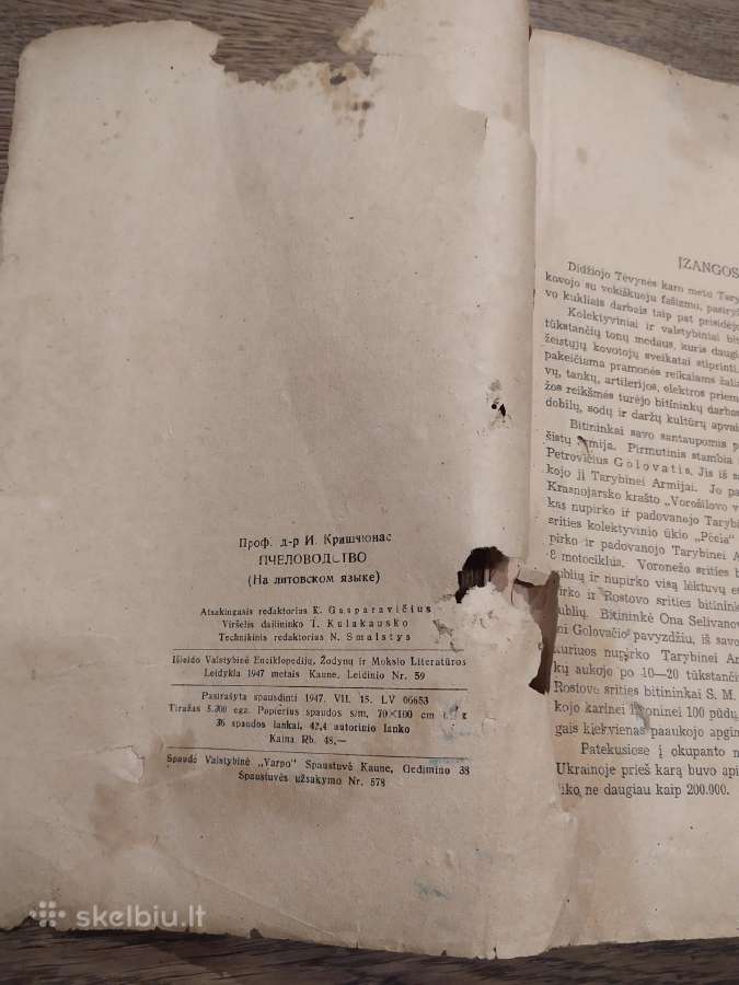 Knyga bitininkystė Kriaučiūnas 1947